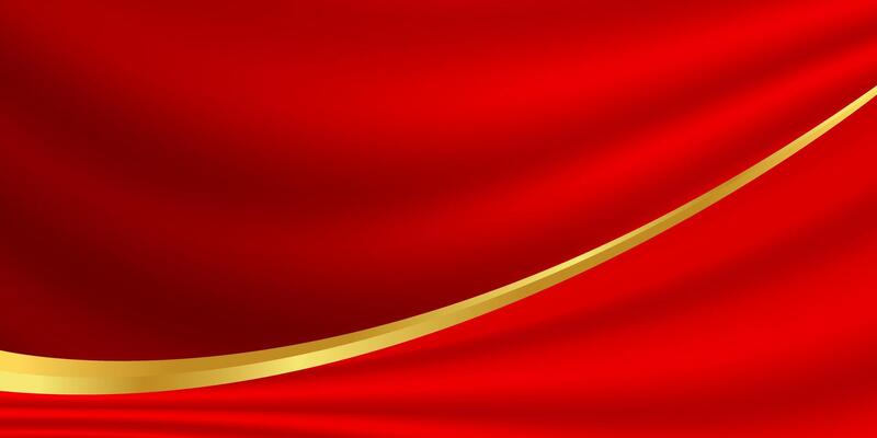 red fabric luxury and gold for background, elegant curtain red golden for banner background