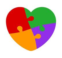 puzzle heart shape, jigsaw game heart template, puzzle pieces vector