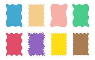 Paper, Rectangle Wave Shape, Paper free form with edge cut, Papercut for poster, Paper deform shape for note, Rectangular frames with wiggly borders vector