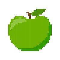 pixel apple fruit, pixel apple green for icon, pixel apple for illustration vector