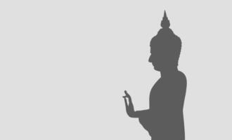 silhouette buddha, buddha shape for background, copy space vector