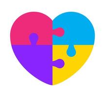 puzzle heart colorful, jigsaw game heart template, puzzle pieces vector
