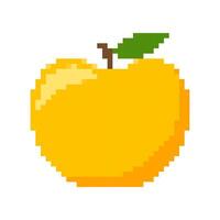pixel apple fruit, pixel apple yellow for icon, pixel apple for illustration vector