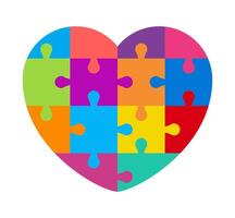 puzzle heart shape colorful, jigsaw game, puzzle pieces vector