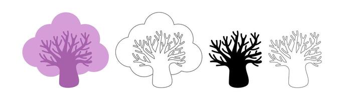 simple tree shape icon, tree clip art, outlined tree, tree symbol vector