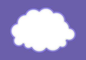 speech bubble frame cloud shape on purple background vector