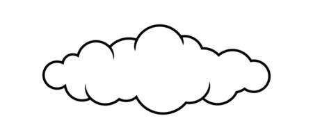 cloud line shape, graphic clouds outline simple vector