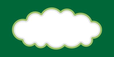 speech bubble frame cloud shape on green background vector