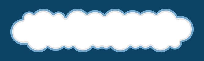 speech bubble frame cloud shape on blue background vector