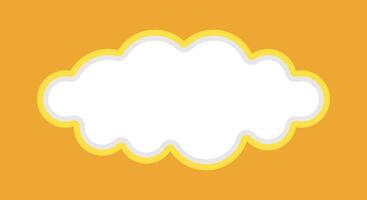 speech bubble frame cloud shape on orange background vector