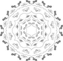 A circular design with flowers and leaves Mandala Art vector