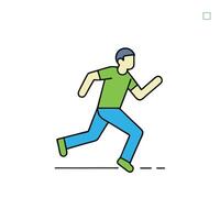 Minimalist of a Man Running in Cartoon Style vector