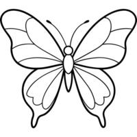 Butterfly outline, black lines, simplistic and elegant design vector
