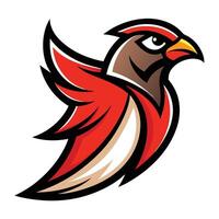 Red Hawk with Brown Head and Yellow Beak vector