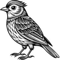 Linocut Style Bird vector