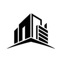 Minimalist Buildings Icon, Geometric Structures, Modern Cityscape vector