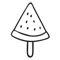 Watermelon on Stick. Outline illustration. Summer Design for Stickers, Prints and Branding vector