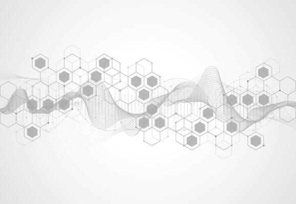 Abstract science template background. Technology lines and dots connection.
