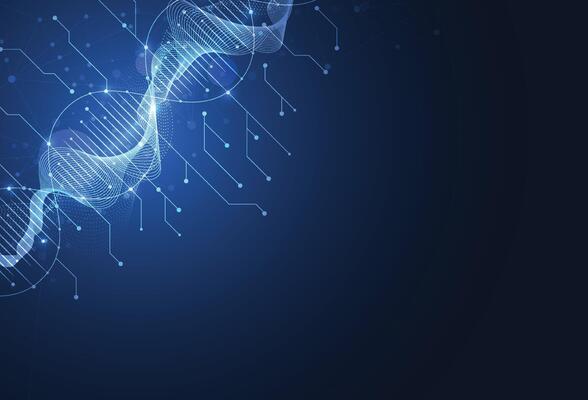 Abstract science template background. Technology structure molecule lines and dots connection. Wallpaper or banner with a DNA, Medical, Chemistry.