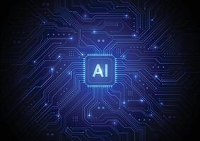 Artificial intelligence chipset on circuit board in futuristic concept technology artwork for web, banner, card, cover. vector