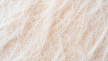 Close up of soft white fiber texture showing delicate interwoven threads in a light and airy composition with subtle warm tones. photo