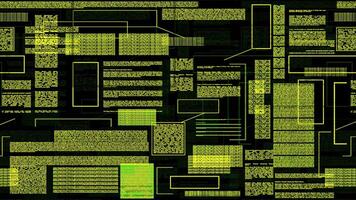 Futuristic, minimalistic motion graphics with dynamic codec visuals, suitable for themes of espionage, technology, and surveillance video