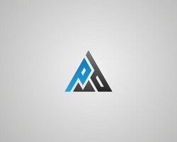 Triangle letter PD or DP abstract logo icon design template elements. vector