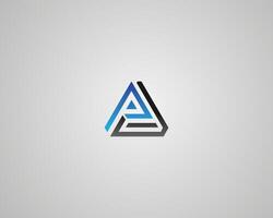 Triangle letter PD or DP abstract logo icon design template. vector
