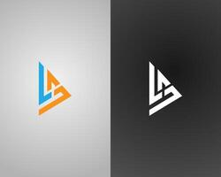 Triangle letter LS abstract logo icon design template elements. vector