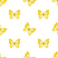 Seamless pattern with yellow butterflies. vector