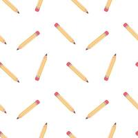 Seamless texture with pencil on white background. vector