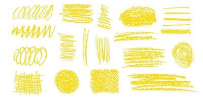 Artistic exploration with charcoal hatch and vibrant yellow textures on paper canvas vector