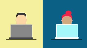 Email communication, sending email users laptop, internet and technology concept. video