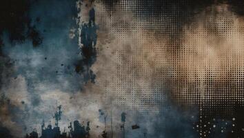 Grunge noise gradient texture. Dirty grain background. Dotted halftone overlay. Sand dusty distressed wallpaper. Grungy grit pattern. Black-white random dot texture photo