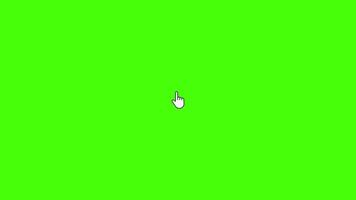 hand cursor clicking animation on green screen background, animated hand pointer icon suitable for animated clicking buttons, motion design about user interface video