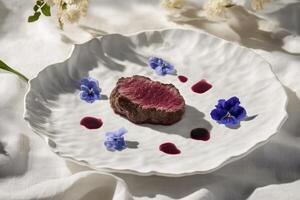 Tender Beef Fillet with Rich Wine Reduction and Elegant Styling photo