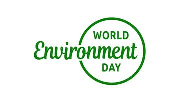 World Environment Day animation with eco-friendly typography and green circular design. Awareness promoting sustainability, nature conservation, and global environmental protection. Alpha channel video