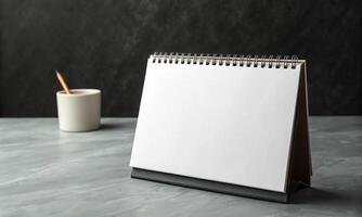 calendar white isolated mockup empty blank table desk dateline business date day month happy new year 2026 calendar event time planner note calendar sheet mockup advertisement clean modern mockup meet photo