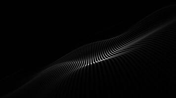 Stylish black minimalist tech background with a digital fractal wave gently rippling towards the camera. This elegant abstract technology background with copy space is full HD and a seamless loop. video