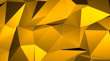Dynamic low poly shapes abstract background with gently moving glowing golden polygons. Vibrant geometric animation. video