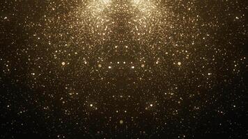 Shiny abstract background animation with falling glittering shiny gold particles. This luxury golden awards ceremony motion background animation is full HD and looping. video