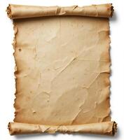 Aged Parchment Scroll. Antique Paper Texture photo