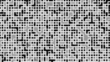 Preto e branco geométrico padronizar com intertravamento quadrados adequado para moderno Projeto projetos fundos e abstrato visual conceitos video