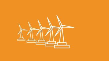 A set of wind turbines generating renewable energy, symbolizing sustainable power solutions, environmental conservation, and green technology advancement. video