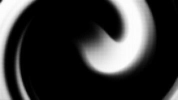 Artistic black and white halftone spiral design featuring circular gradients ideal for modern graphic projects event posters or minimalist celebration themes video
