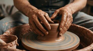 artisanal rustic pottery ceramics crafting photo