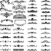 Frame Silhouette Set Decorative Borders and vector