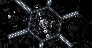 Travelling and spinning through a futuristic tunnel - loop video