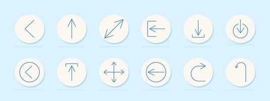 Arrow navigation set icon. Left, up, diagonal, enter, download, rotate, expand, undo, scroll, return, transfer, control, move, circular, direction, loop, interface vector