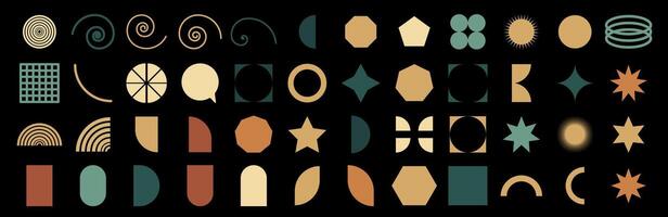 A set of geometric shapes in various colors vector